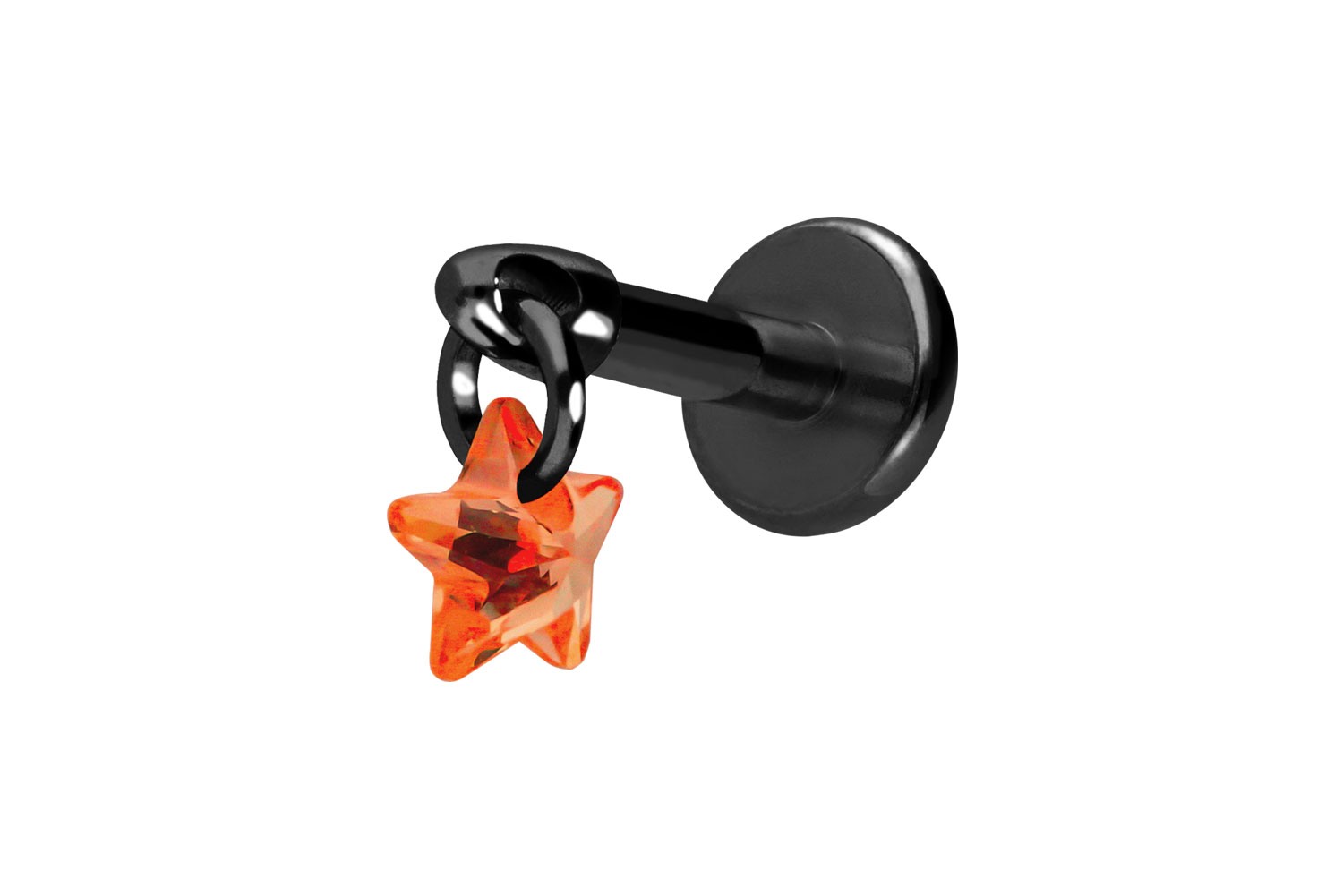 Titan Labret Piercing mit Innengewinde KRISTALLSTERN